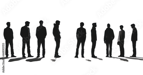 Silhouettes of team businees standing people. photo
