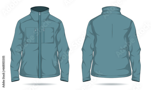 Men's casual winter jacket, waterproof jacket, outdoor jacket. Vector illustration