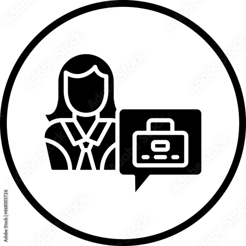 Vector Design Job Seeker Female Icon Style