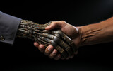 robot podaje rękę człowiekowi, wizja przyszłości