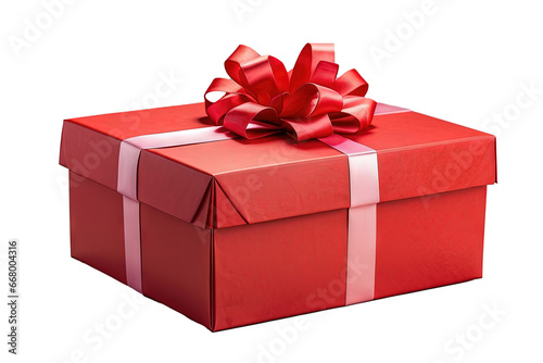 red gift box with ribbon isolated on white © AnyPic289