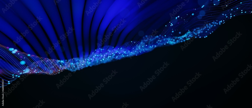 Fototapeta premium Abstract futuristic - technology with polygonal shapes on dark blue background. Design digital technology concept. 3d illustration.