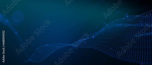 Abstract futuristic - technology with polygonal shapes on dark blue background. Design digital technology concept. 3d illustration. © photon_photo