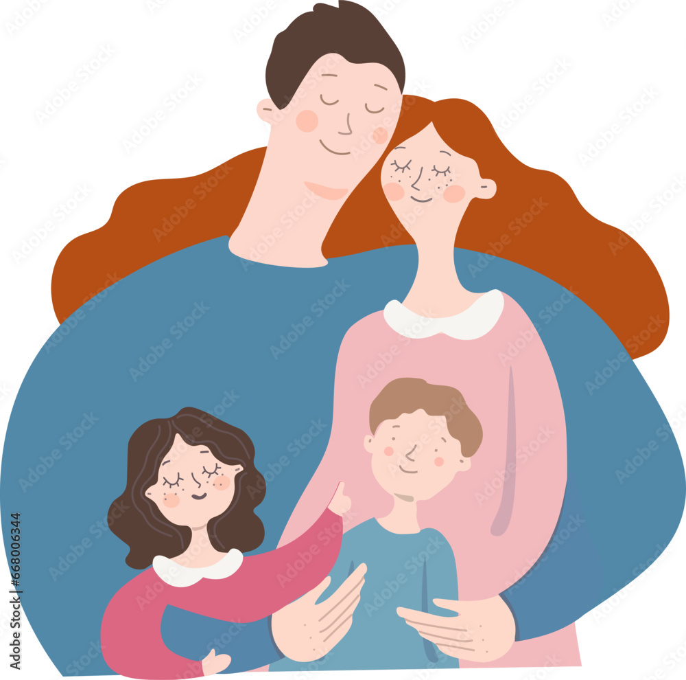 happy family with two children happy family with two children