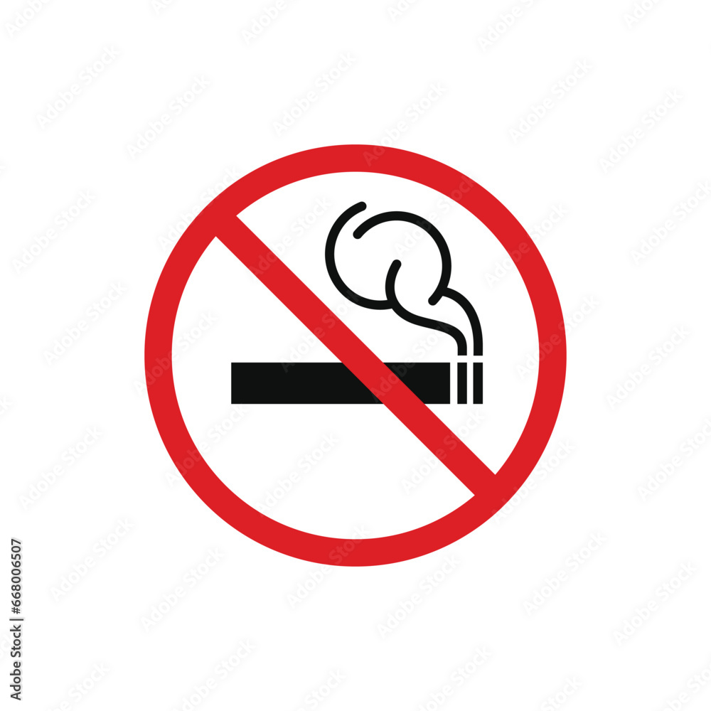 No smoking icon sign symbol isolated on white background No smoking icon sign symbol isolated on white background