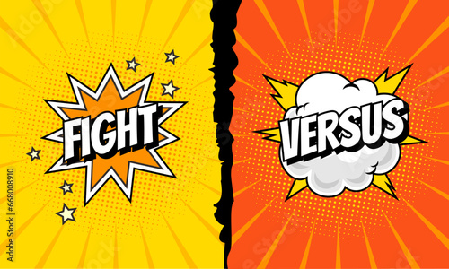 Comic cartoon versus fight background 