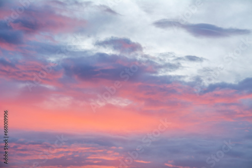 Colorful sky during sunrise  with colorful clouds.