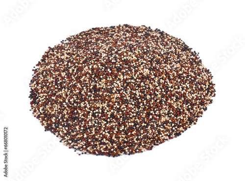 Heap of chia seeds isolated on white background.