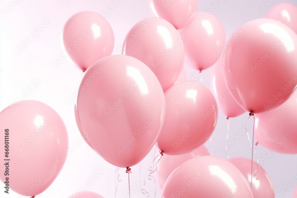 pink isolated balloons. Generative AI