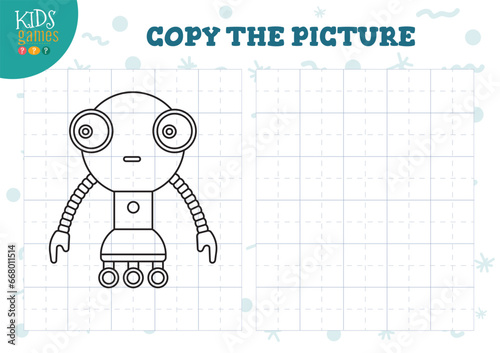 Copy and color the picture vector blank game, illustration.