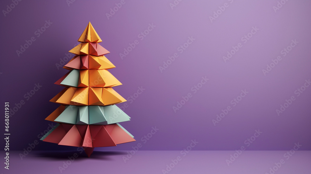 AI art Paper craft Christmas tree ペーパークラフト　クリスマスツリー