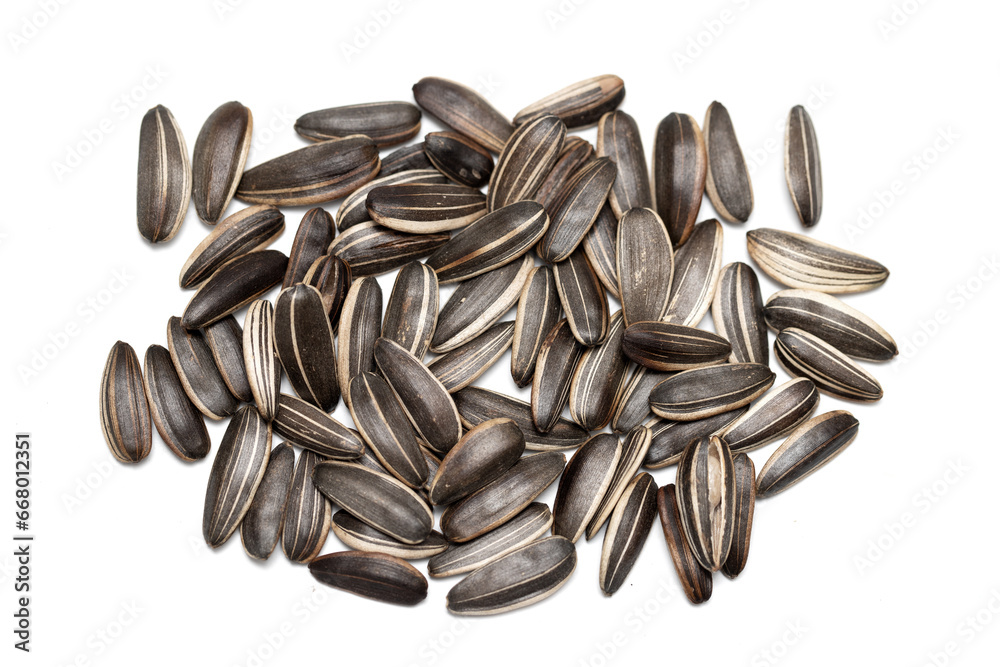 Sunflower seeds on a white background. Photo. Sunflower seeds on a white background. Photo.