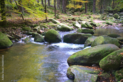 Sklarky waterfall in Sklarszka Poreba, Poland