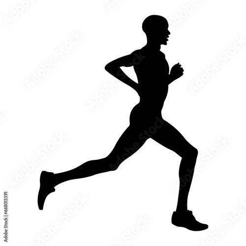 Silhouette of a running man.Flat running male icon for apps and websites.Running sports.Vector illustration.