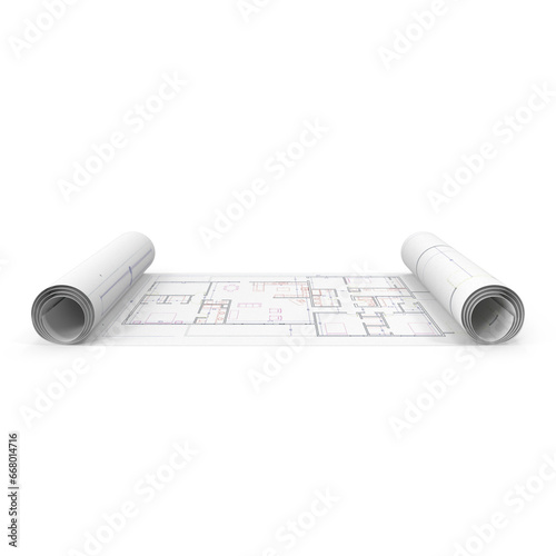 Architecture Rolls And Blueprints PNG photo