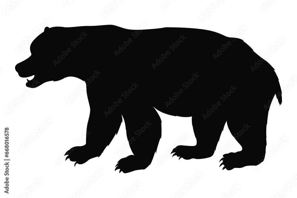 Fototapeta premium Illustration of a hand drawn bear silhouette set