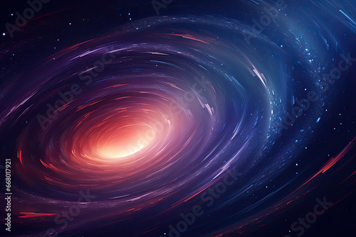 Deep Space Phenomenon: Red and Blue Galaxy Vortex