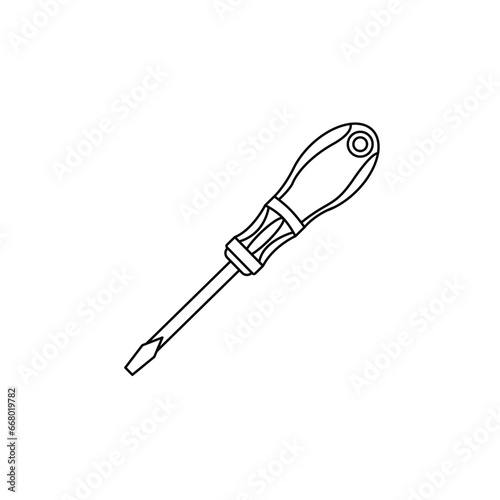 screwdriver isolated on white photo