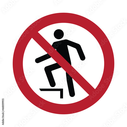 No stepping on surface sign