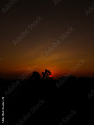 Sunset scenery view of colorful clouds in sky  dark night scenic wallpaper  nature photography  natural background 