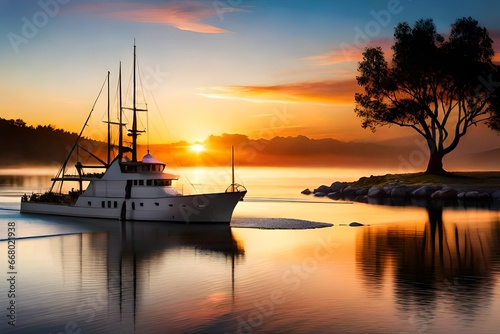 sunset over the harbor