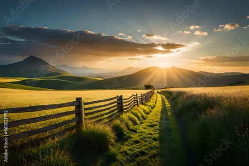 sunset over the field
