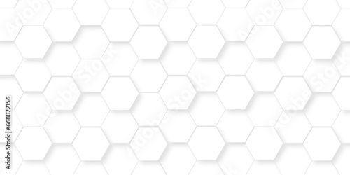   Seamless pattern with hexagons. Abstract background with hexagon and white Hexagonal Background. Luxury White Pattern. Vector Illustration. 3D Futuristic abstract honeycomb mosaic white background.