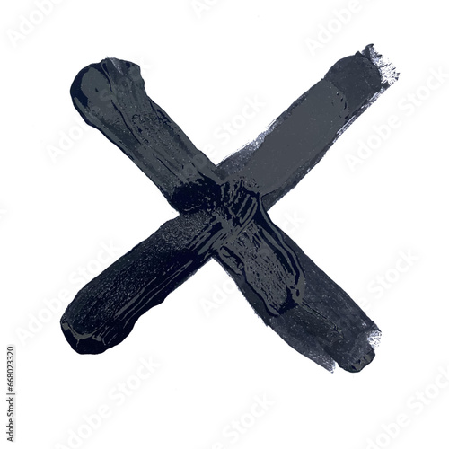 X mark hand drawn painting