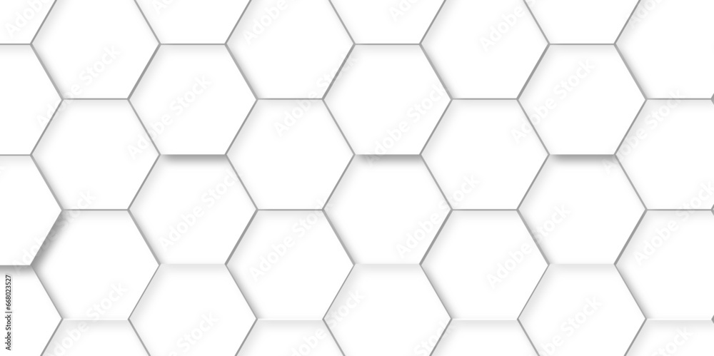 Abstract background with hexagon and white Hexagonal Background. Luxury White Pattern. Vector Illustration. 3D Futuristic abstract honeycomb mosaic white background. geometric mesh cell texture. Abstract background with hexagon and white Hexagonal Background. Luxury White Pattern. Vector Illustration. 3D Futuristic abstract honeycomb mosaic white background. geometric mesh cell texture.