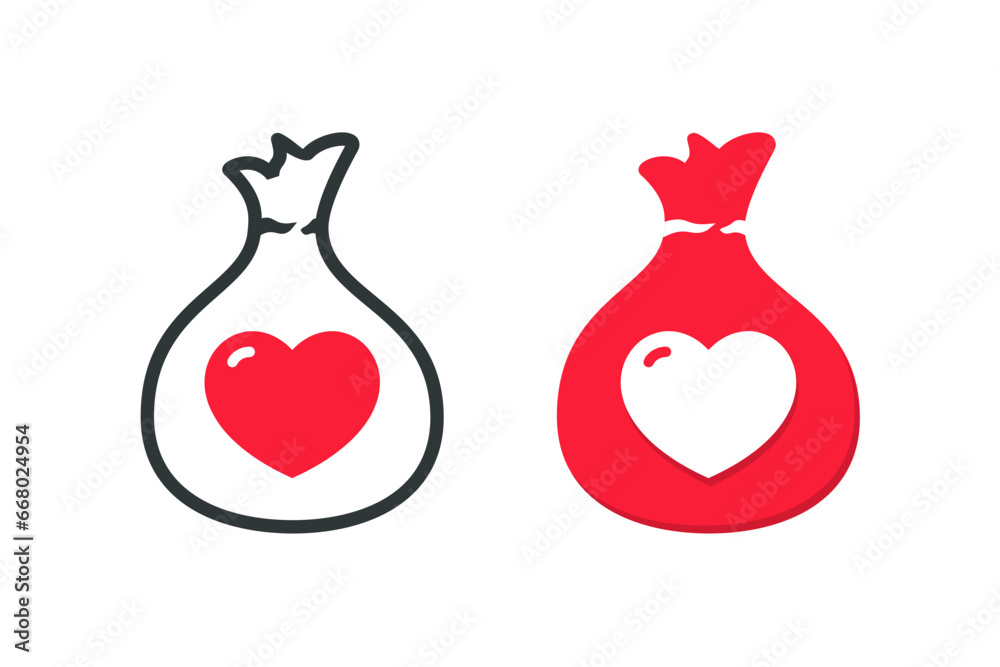Love in sack. Illustration vector Love in sack. Illustration vector