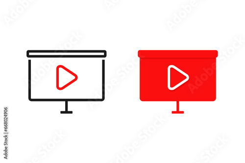 Video presentation icon. Illustration vector