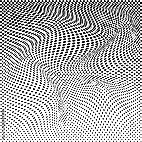 Abstract wave halftone black and white transparent background. Texture for printing banners   posters  and business cards.