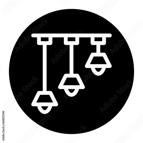 ceiling lamp glyph icon