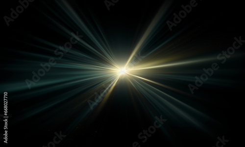 Beautiful light flares. Glowing streaks on dark background