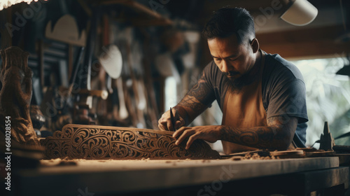 Intricate woodworking celebrates Caribbean and Pacific heritage