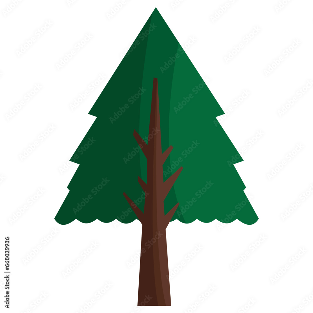 Fototapeta premium beautiful and unique green tree cartoon vector