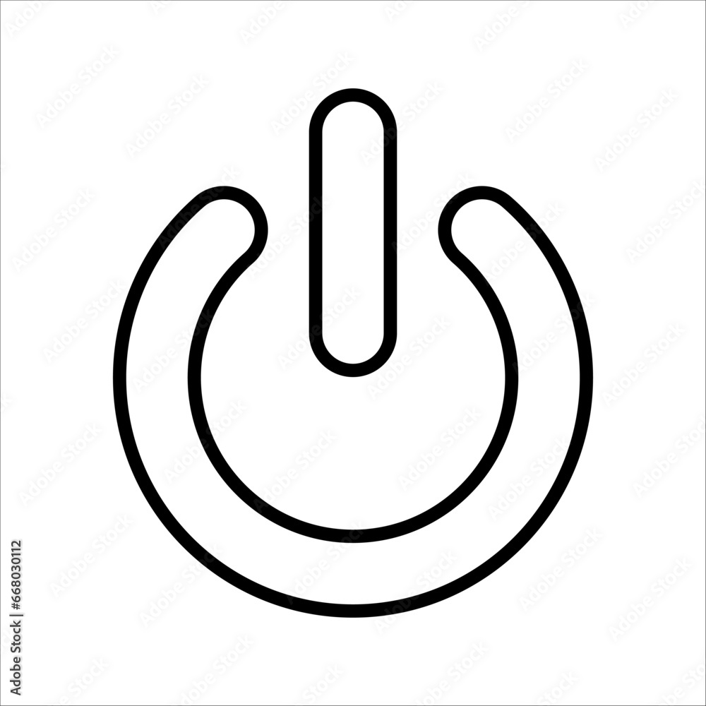Power icon Vector Illustration on the white background. Power icon Vector Illustration on the white background.