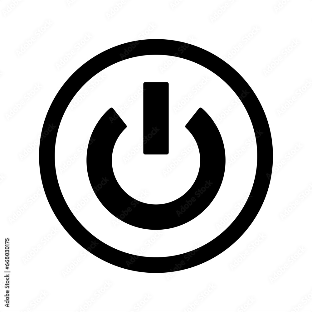 Power icon Vector Illustration on the white background. Power icon Vector Illustration on the white background.