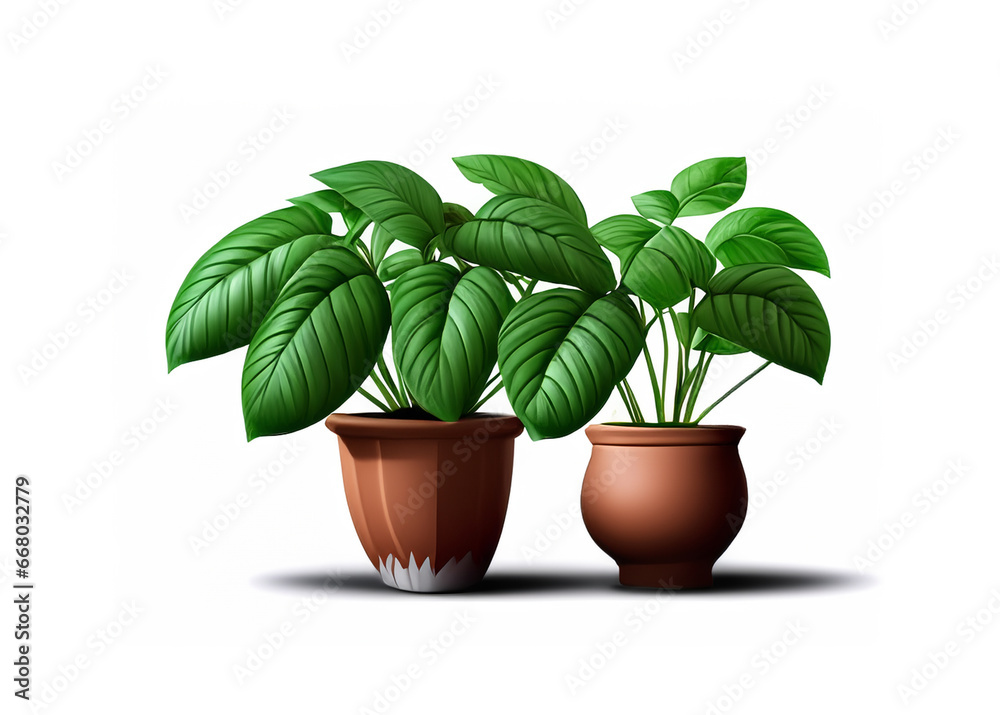 abstract illustration of green plant isolated over white background abstract illustration of green plant isolated over white background