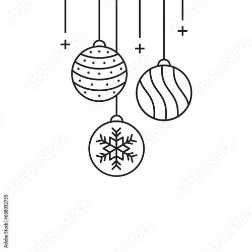Christmash Ball Line Icon