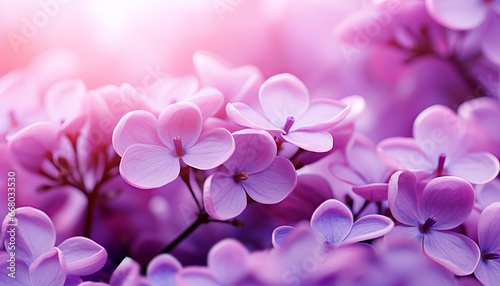 Macro image of spring lilac violet flowers #668033530