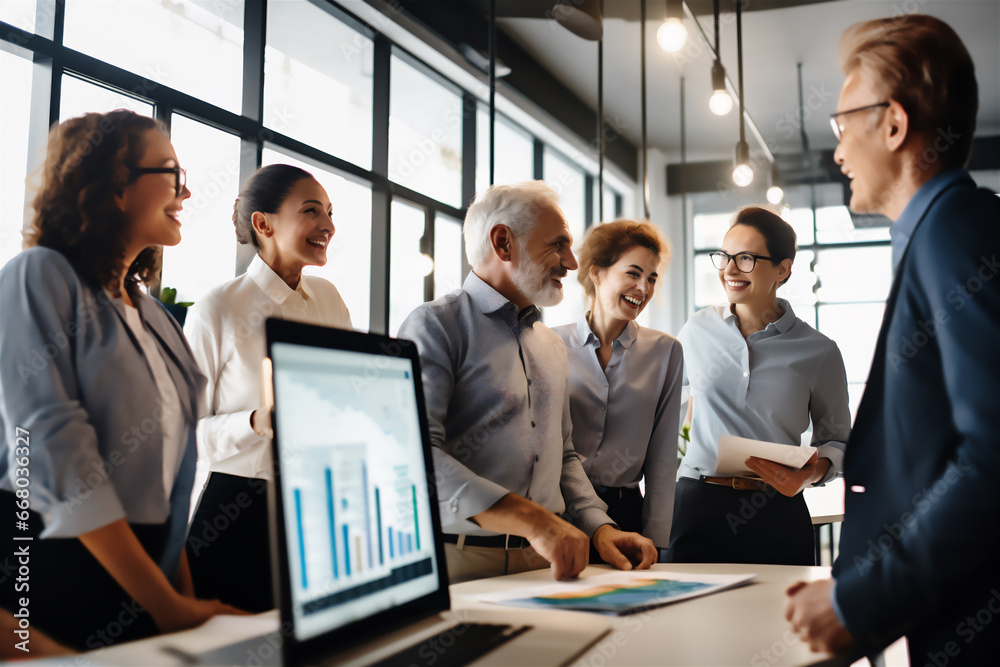 Group of successful business people at work in the office Group of successful business people at work in the office