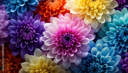 Colorful chrysanthemum flower macro shot © Nob