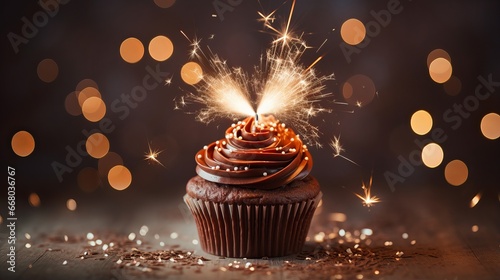 adorable birthday cupcake with a single candle – sweet celebration for special moments