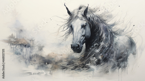 Unicorn horse sketch