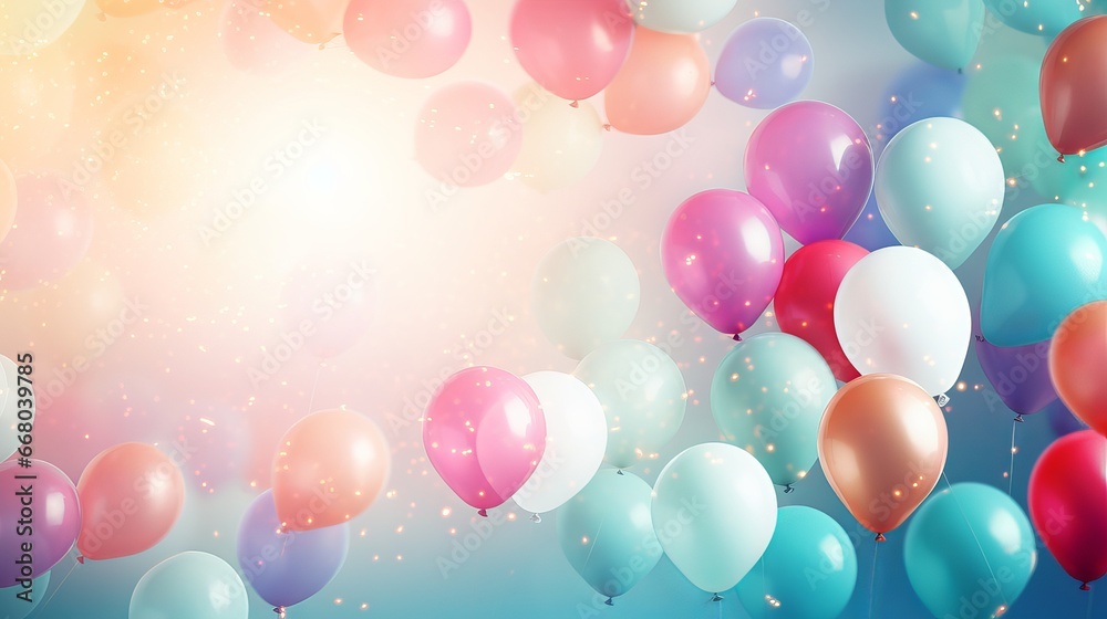 vibrant holiday balloon background for advertisements, promotions, and invitations