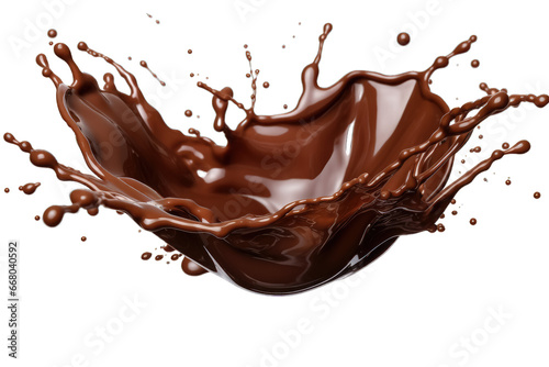 Image of dark and white chocolate splash isolated on transparent background