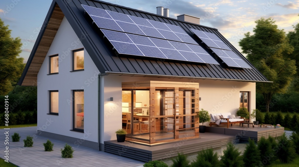 solar panels in front of house generated by AI solar panels in front of house generated by AI