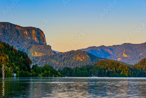 Julian Alps And Lake Bled At Sunrise In Slovenia photo