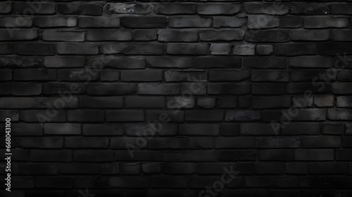 Vintage Black wash brick wall texture for design. generative AI.